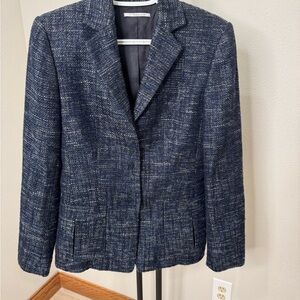 T Tahari Navy Tweed Blazer Size 4